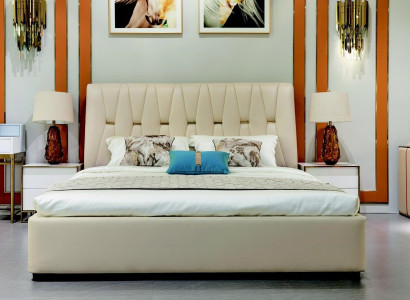 Bed Upholstery Design Luxury Metal Double Hotel Beds Marriage Sleep Room Textile
